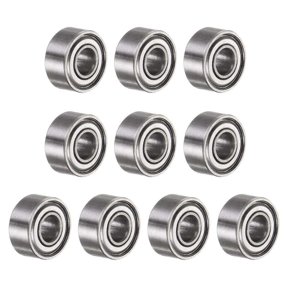 sourcing map 10-Piece R2-5ZZ Deep-Groove Ball Bearings, 1/8" x 5/16" x 9/64", Chrome Steel, Double-Shielded