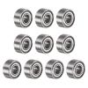 sourcing map 10-Piece R2-5ZZ Deep-Groove Ball Bearings, 1/8" x 5/16" x 9/64", Chrome Steel, Double-Shielded view 1