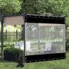 POCHY Transparent PVC Outdoor Curtain, Waterproof Side Wall for Pergola, Pavilion and Patio, Black, 1 x 1.8 m view 1