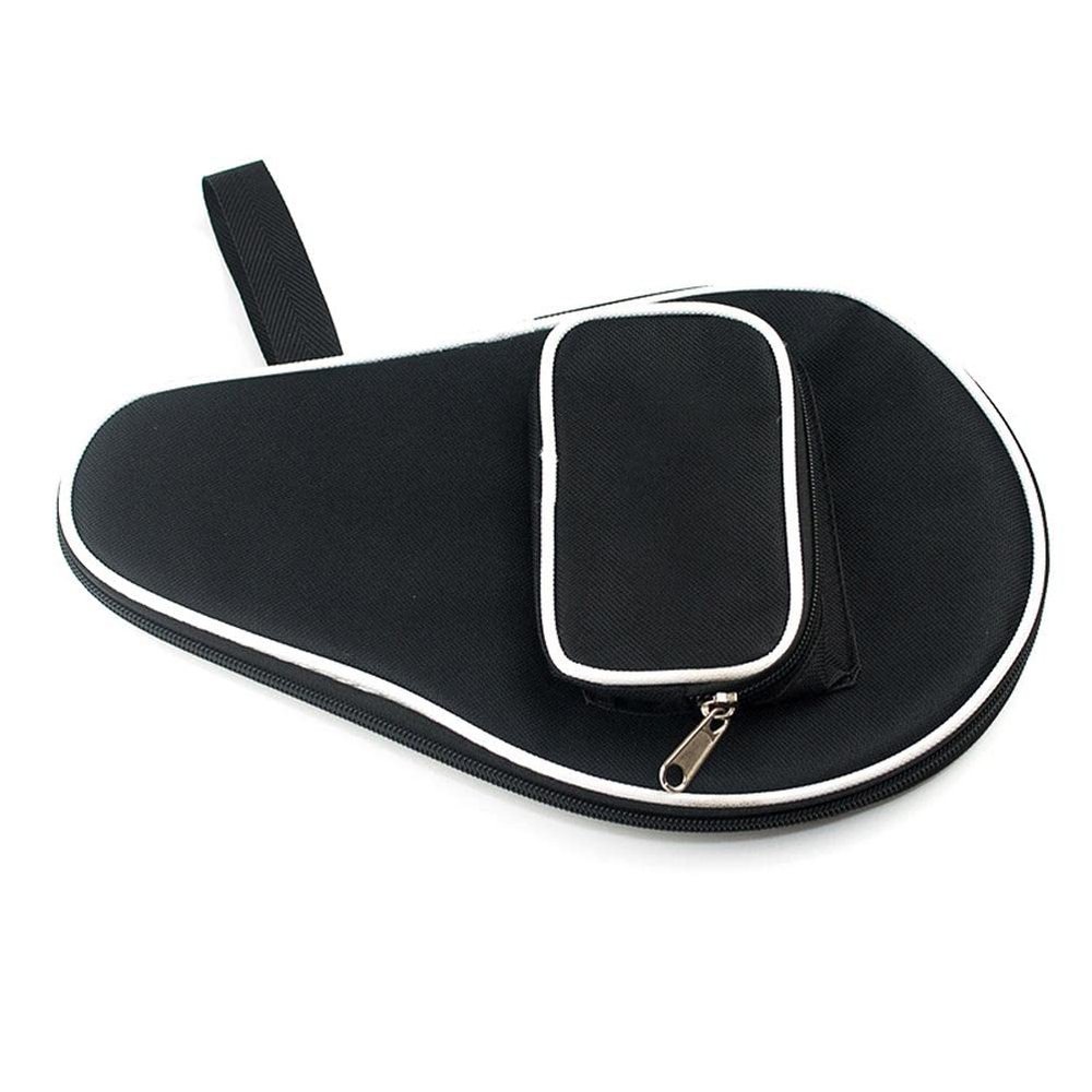 Yusat Table Tennis Bag, Paddle Carrying Case with Ball Storage Pocket, Waterproof Scratch-Resistant Cover (Black)