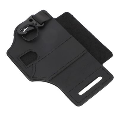 Leather Pocket Organizer with Steel Clip, Black, 1 Piece