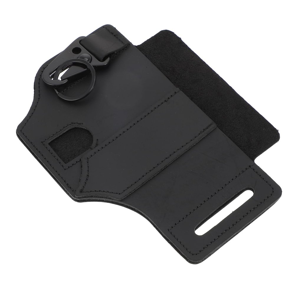 Leather Pocket Organizer with Steel Clip, Black, 1 Piece