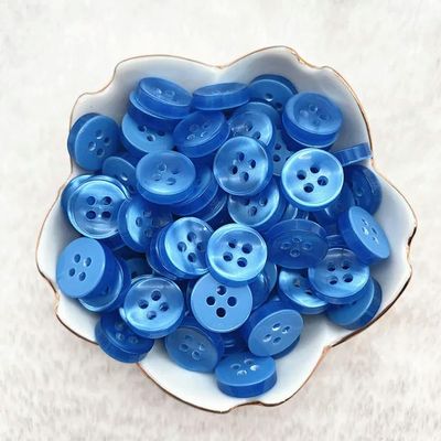 50 12 mm Colored Resin Cat-Eye Buttons, 4-Hole Shell Shape