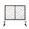 Fireplace Safety Guard with Door, Freestanding Fire Screen, 80 cm High, Decorative Metal Mesh for Indoor Use, Sturdy Fireplace Fence for Babies and Pets, Black/Gold (Black 103 view 2
