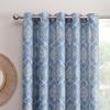 Dreams & Drapes Blue Damask Curtains (W 46 x L 117 x 137 cm), 2 Floral-Pattern Panels for Bedroom and Living Room, Delft Blue and White view 2