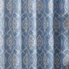 Dreams & Drapes Blue Damask Curtains (W 46 x L 117 x 137 cm), 2 Floral-Pattern Panels for Bedroom and Living Room, Delft Blue and White view 3