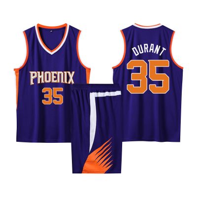 ABRTJCL 2-Piece Basketball Jersey Set for Kids and Adults, Blue, 2XS