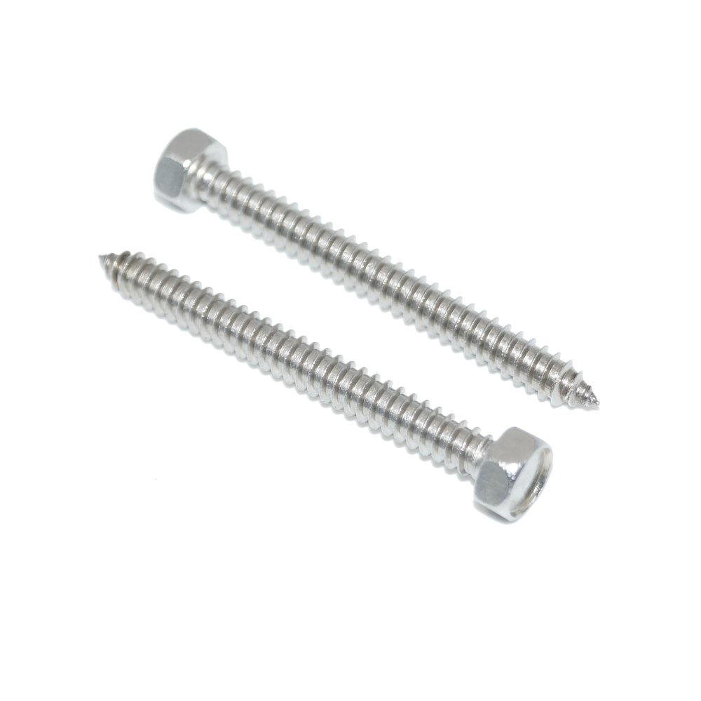 Hex-Head Sheet Metal Screws 2.2 x 22 mm, 60 pcs, Stainless Steel A2/V2A, DIN 7976 / ISO 1479, Form C
