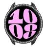 Compatible with Galaxy Watch 6 44mm Case (2023), Diamond-Plated PC Bumper with Bling Crystal Glitter Frame, Black view 3