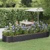 Anthracite Raised Planter Bed, Powder-Coated Steel, 322 x 100 x 36 cm view 1