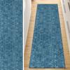 QQrunner Geometric Non-Slip Runner Rug, 50 x 150 cm, Blue, Washable Polyester view 1