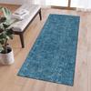 QQrunner Geometric Non-Slip Runner Rug, 50 x 150 cm, Blue, Washable Polyester view 2