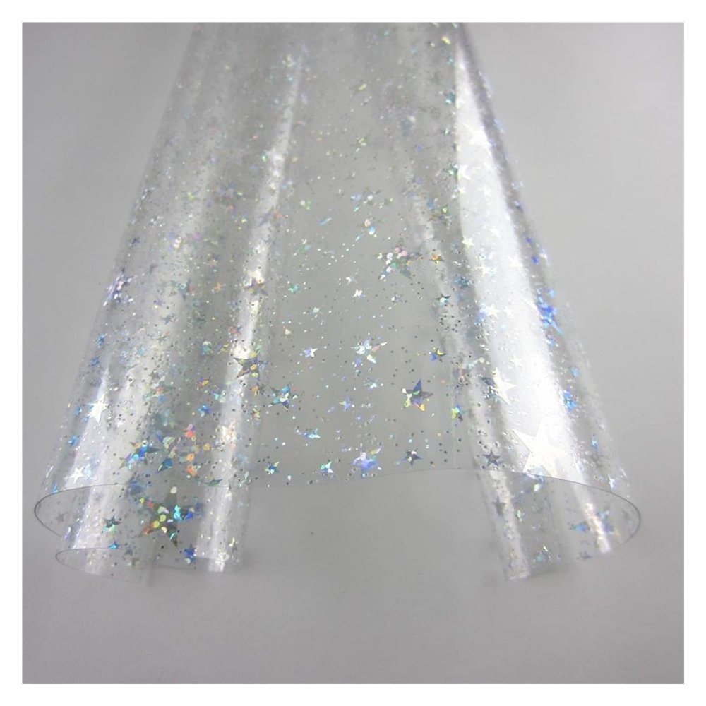 TIYGHI Clear Glitter Vinyl Fabric Roll for DIY Crafts, Color 3