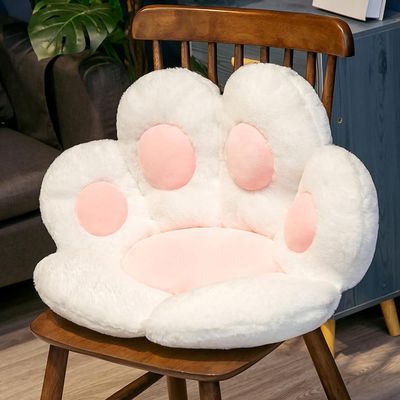 PIURUF Cat Paw-Shaped Backrest Pillow, Reading and Lumbar Support Cushion, White, 70 x 60 cm