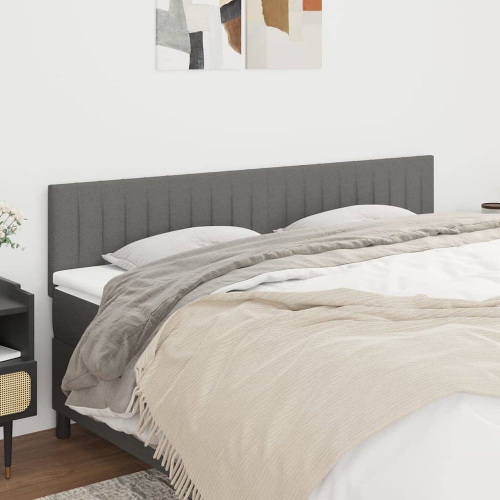 DYRJDJWIDHW Upholstered Bed Headboard, 2-Piece, Dark Gray, 100 x 5 x 78/88 cm