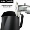 EMSMIL 900 ml Black Stainless Steel Milk Pitcher with Measurement Scale and Latte Art Pen view 2