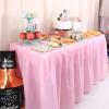 Disposable Plastic Table Skirt for Parties, 75 x 430 cm, White view 4