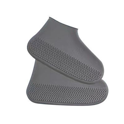 Unisex Silicone Overshoes, 1 Pair, Non-Slip, for Muddy Roads in Rain and Snow, noS136, Grey, S