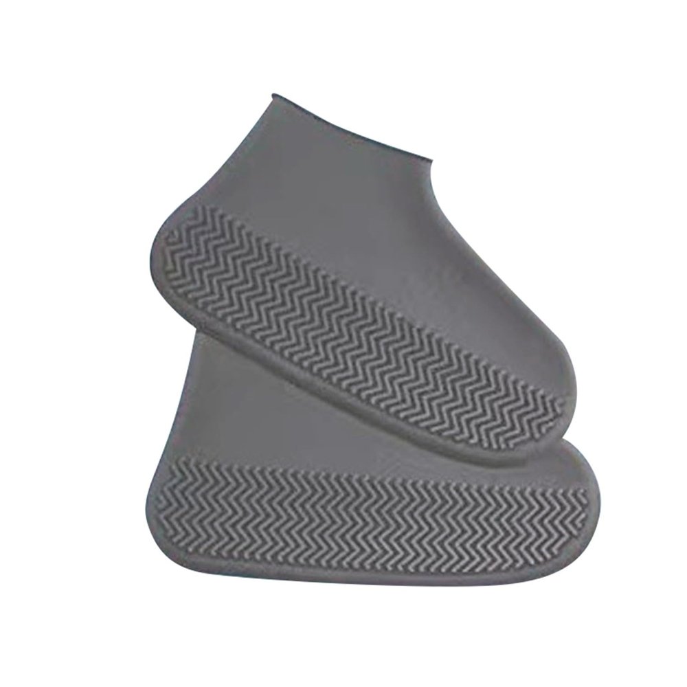 Unisex Silicone Overshoes, 1 Pair, Non-Slip, for Muddy Roads in Rain and Snow, noS136, Grey, S