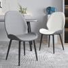AMYSTY Dining Chair, Orange Faux Leather Upholstered Chair with Backrest and Metal Legs view 4