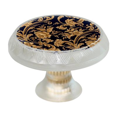 Burid Vintage-Style Drawer Knobs with Floral Pattern, for Kitchen Cabinets, Bedrooms, Dressers, Bathroom Furniture and Doors (4-Pack)