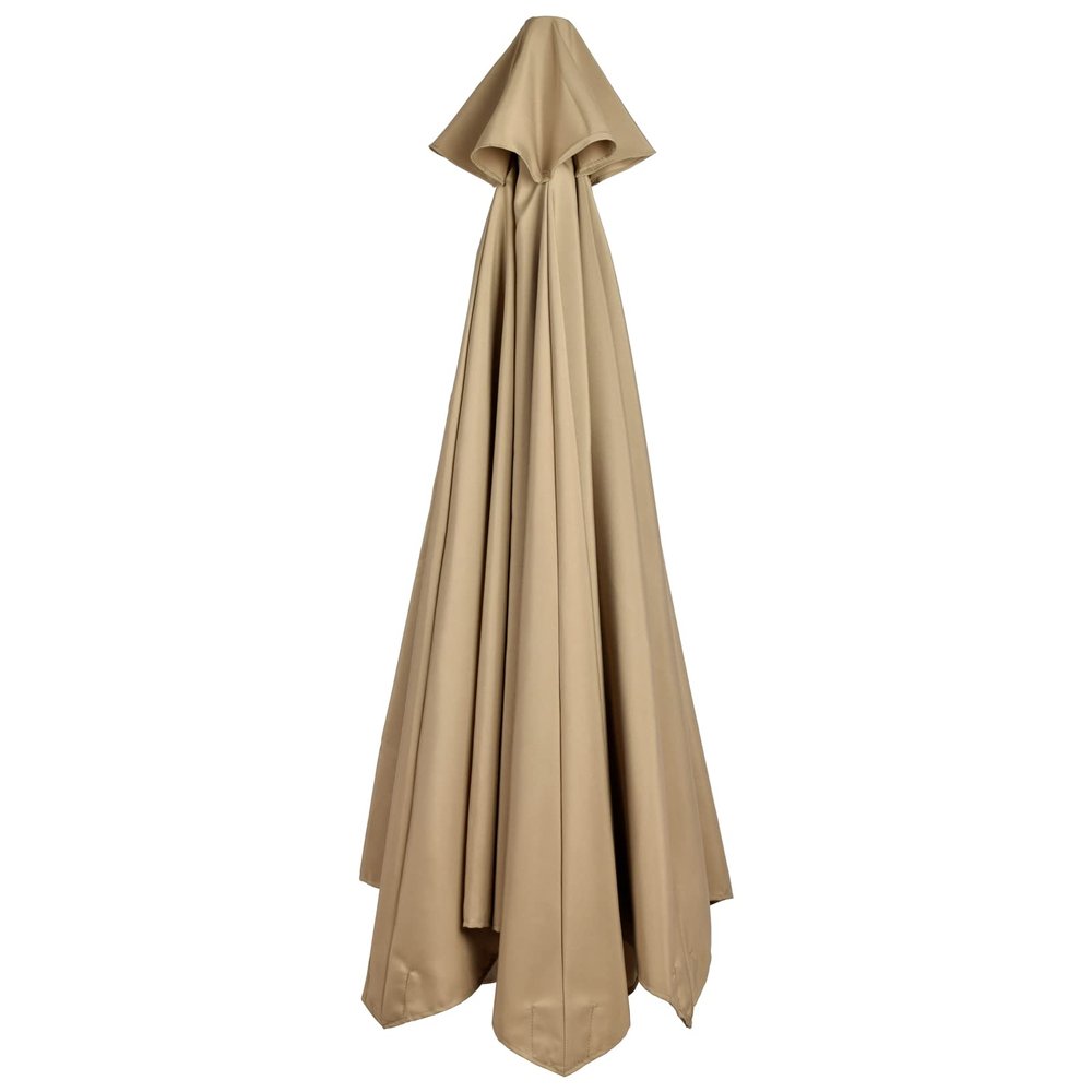Plcnn 2.7 m Patio Market Umbrella Replacement Canopy, 8-Rib, Brown-6 Ribs