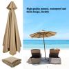 Plcnn 2.7 m Patio Market Umbrella Replacement Canopy, 8-Rib, Brown-6 Ribs view 2