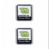 Set of 2 "Powered by Linux Mint" Embroidered Patches with Black Hook-and-Loop Backing view 1