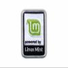 Set of 2 "Powered by Linux Mint" Embroidered Patches with Black Hook-and-Loop Backing view 2