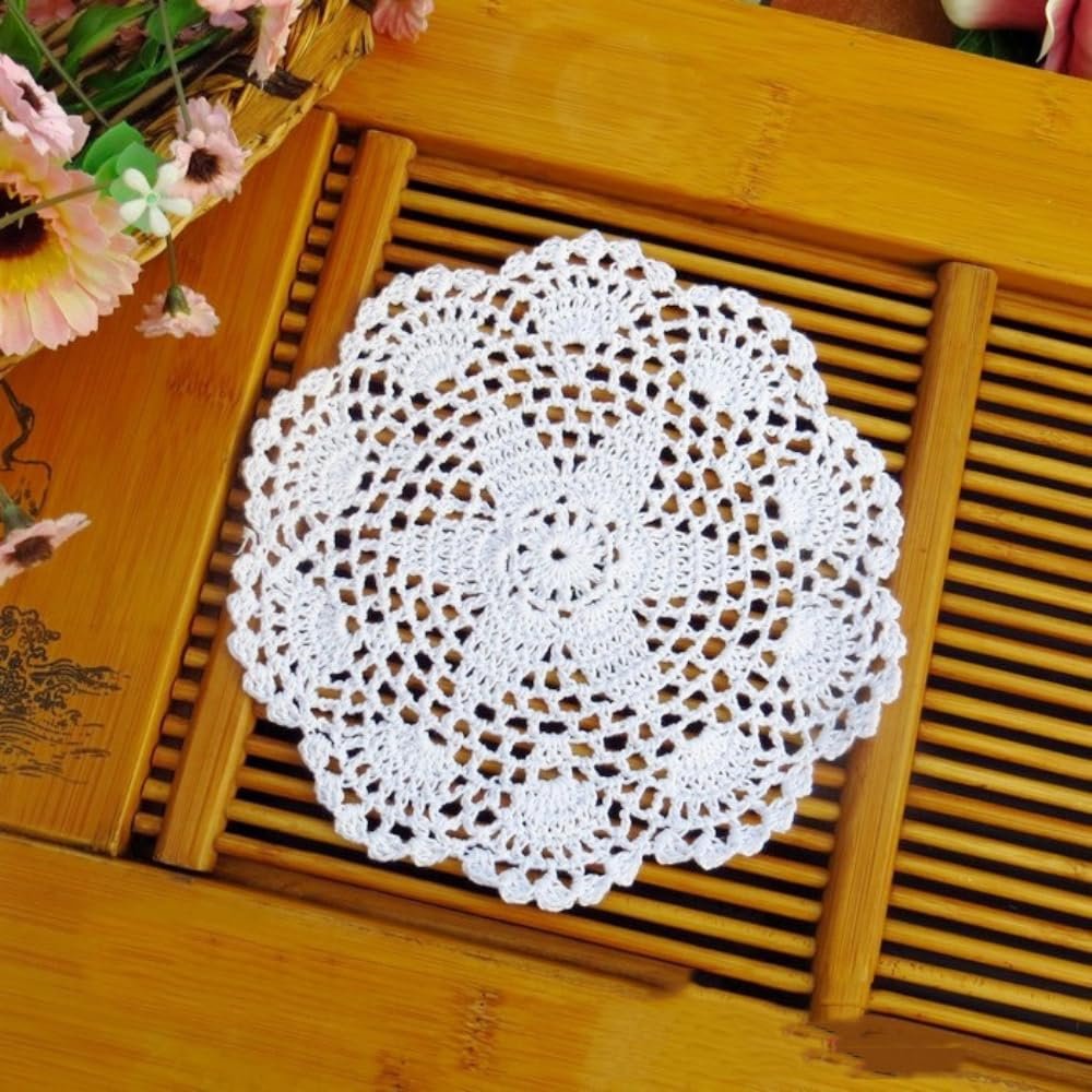 Whakano 6-Piece Handwoven Retro Lace Coaster Set