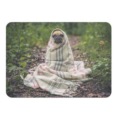 Cork-Backed Placemat with Cute Pugs, 39.5 x 28.5 cm