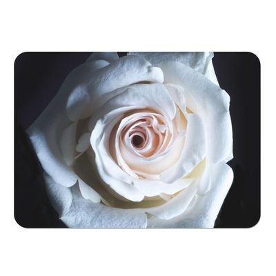 Fabulous Placemats with Cork Backing, White Rose on Water, Nature Flower, Large, 39.5 x 28.5 cm, 4 Count
