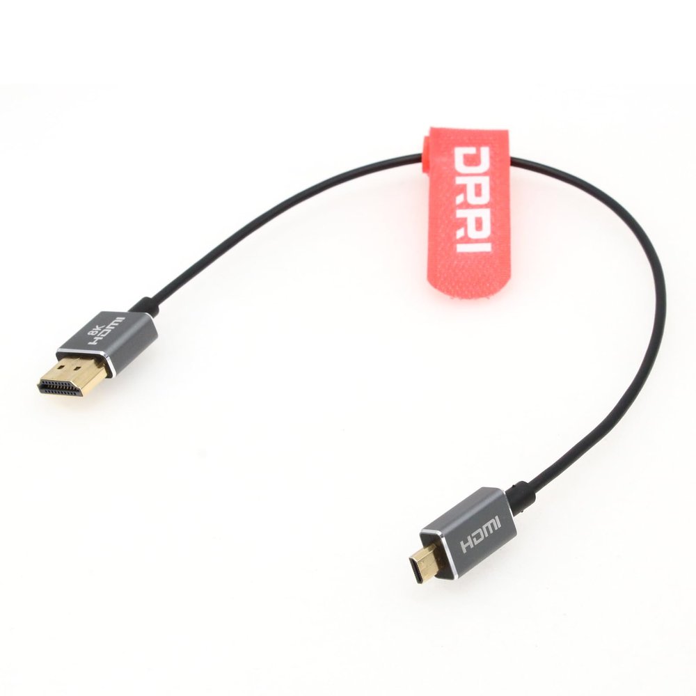DRRI High-Speed 8K Micro HDMI to HDMI 2.1 Cable for Cameras and Atomos Ninja Monitors