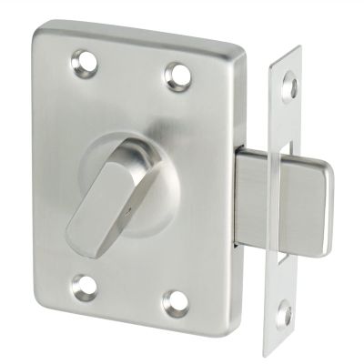 Modern-Style Stainless Steel Anti-Theft Sliding Gate Bolt Lock, Brushed Nickel, 1 Pc.