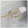 Black Toilet Brush Holder, Brushed Gold Bathroom Hardware Set view 1