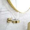 Black Toilet Brush Holder, Brushed Gold Bathroom Hardware Set view 2