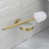 Black Toilet Brush Holder, Brushed Gold Bathroom Hardware Set view 3