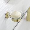 Black Toilet Brush Holder, Brushed Gold Bathroom Hardware Set view 4