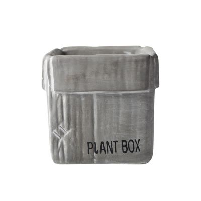 ESTINTENG Minimalist Nordic-Style Cement Flower Pot, Breathable Planter with Drainage Holes, White, 13.5 x 13.5 x 12.7 cm