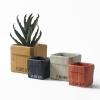ESTINTENG Minimalist Nordic-Style Cement Flower Pot, Breathable Planter with Drainage Holes, White, 13.5 x 13.5 x 12.7 cm view 2