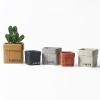 ESTINTENG Minimalist Nordic-Style Cement Flower Pot, Breathable Planter with Drainage Holes, White, 13.5 x 13.5 x 12.7 cm view 3