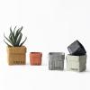 ESTINTENG Minimalist Nordic-Style Cement Flower Pot, Breathable Planter with Drainage Holes, White, 13.5 x 13.5 x 12.7 cm view 4