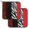 Potholders, Heat-Resistant, Red Leopard and Zebra Print, 2-Pack view 3