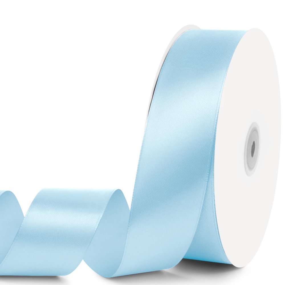 Baby Blue Polyester Satin Ribbon, 3.8 cm x 91.4 m