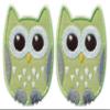 Embroidered Owl Patch, Light Olive Green, 2 Pieces view 1
