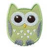 Embroidered Owl Patch, Light Olive Green, 2 Pieces view 2