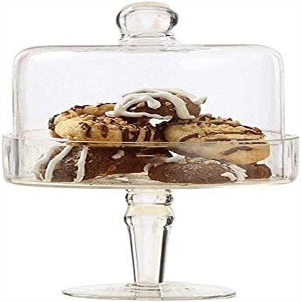 MDybf Glass Cake Tray with Lid and Dome