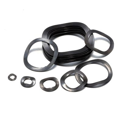 jiuxinyun 3–200 pcs Black 65 Mn Steel Three-Wave Cres Washers, Wave-Type Spring Washers, M3–M118 (M22 × 29 × 0.3 mm, 50 pcs)