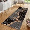 Mogetal Long Gray Hallway Runner, Geometric, Non-Slip, Washable, 120 x 450 cm view 3