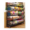 GRRICEPL Mini-Market Shelf Cart, Rolling Metal Wire Basket Snack Rack, Slanted Supermarket Shelves, White, 120 x 45 x 110 cm view 1